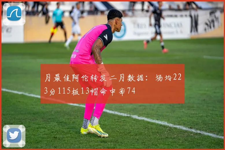 月最佳阿伦转发二月数据：场均223分115板13帽命中率74